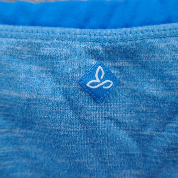 Prana Womens Cropped Athletic Legging‎ Small Blue Hem Cutout Workout Yoga - Picture 6 of 15
